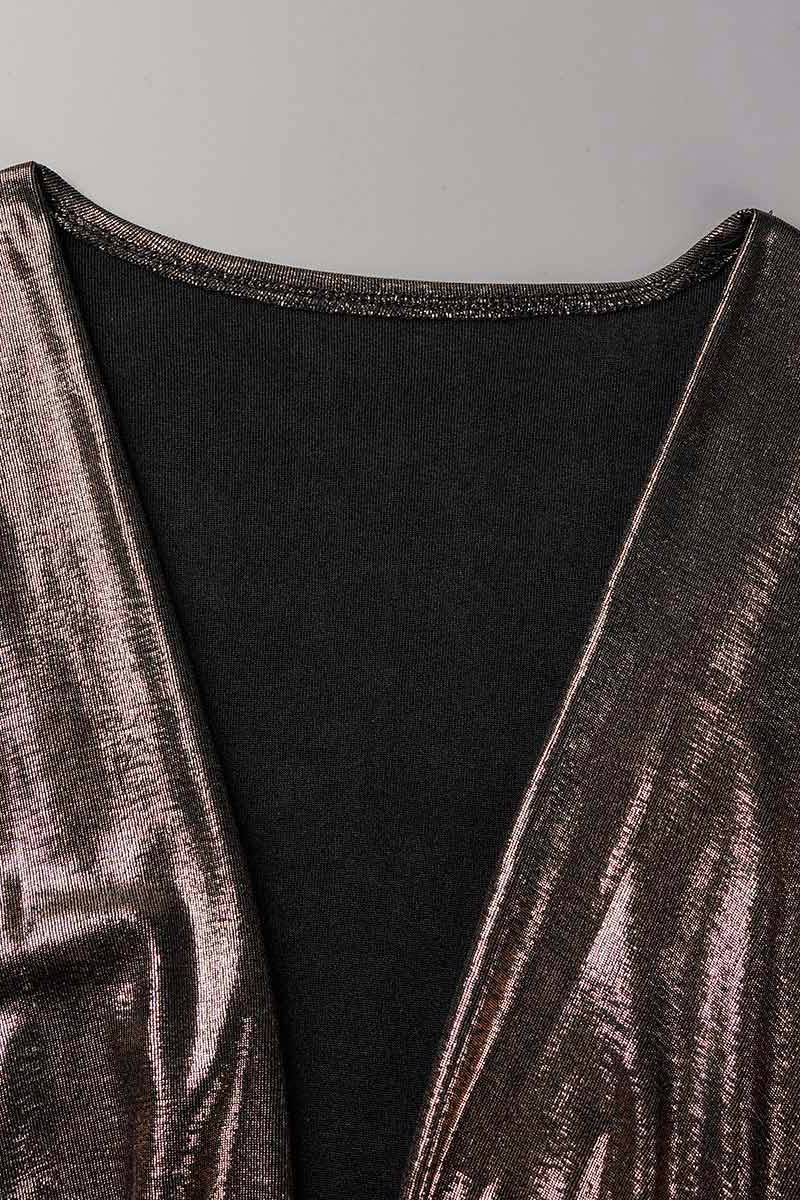 Vestidos elegantes de celebridades con escote en V, línea A y pliegues lisos (4 colores)