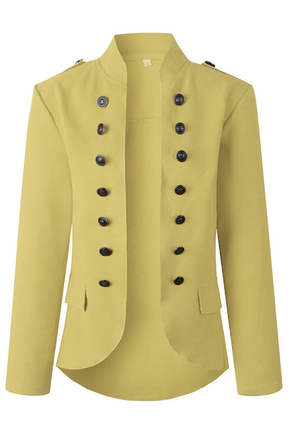 Solid Buttons Turn-back Collar Outerwear(7 Colors)