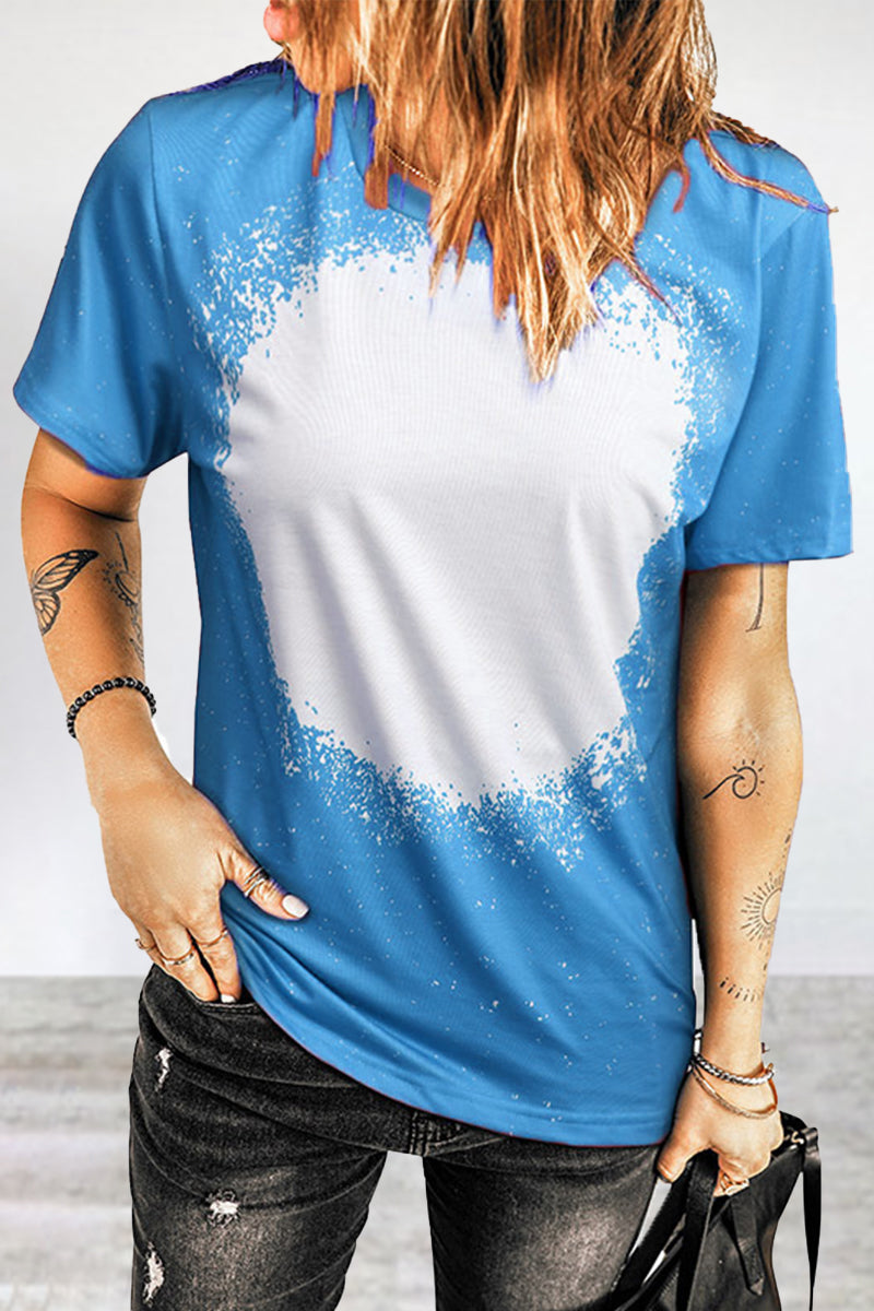 Camisetas informales con cuello redondo y estampado patchwork (6 colores)
