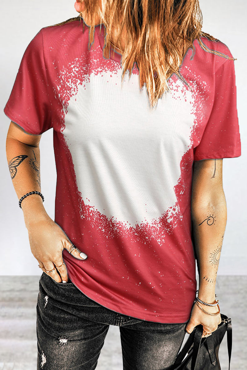 Camisetas informales con cuello redondo y estampado patchwork (6 colores)