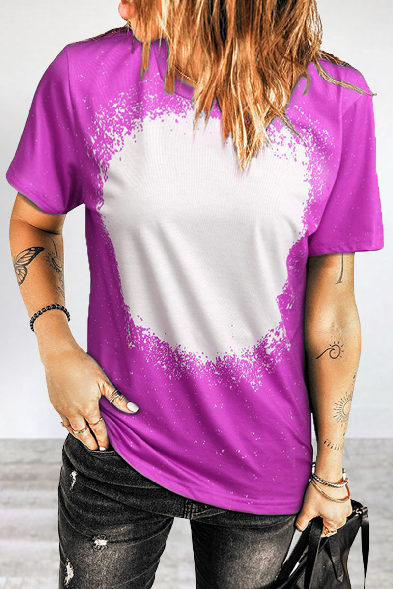 Camisetas informales con cuello redondo y estampado patchwork (6 colores)