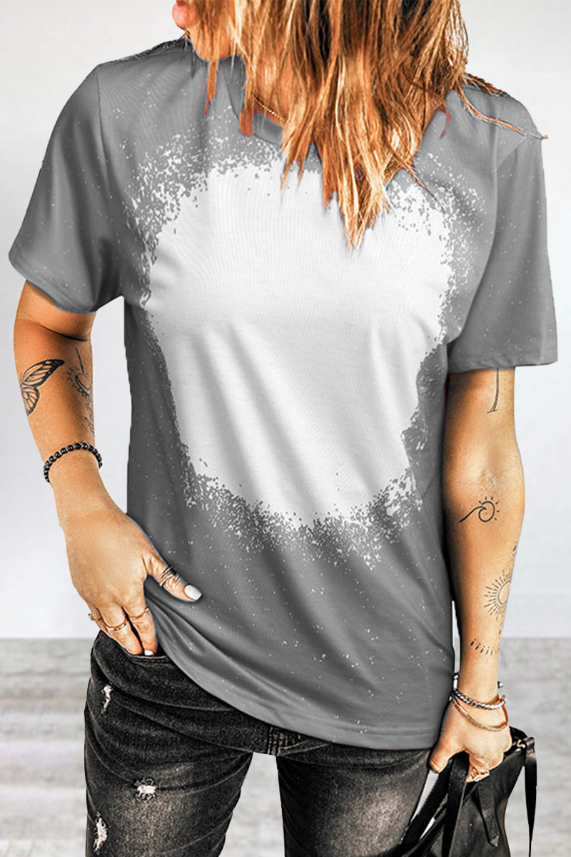 Camisetas informales con cuello redondo y estampado patchwork (6 colores)