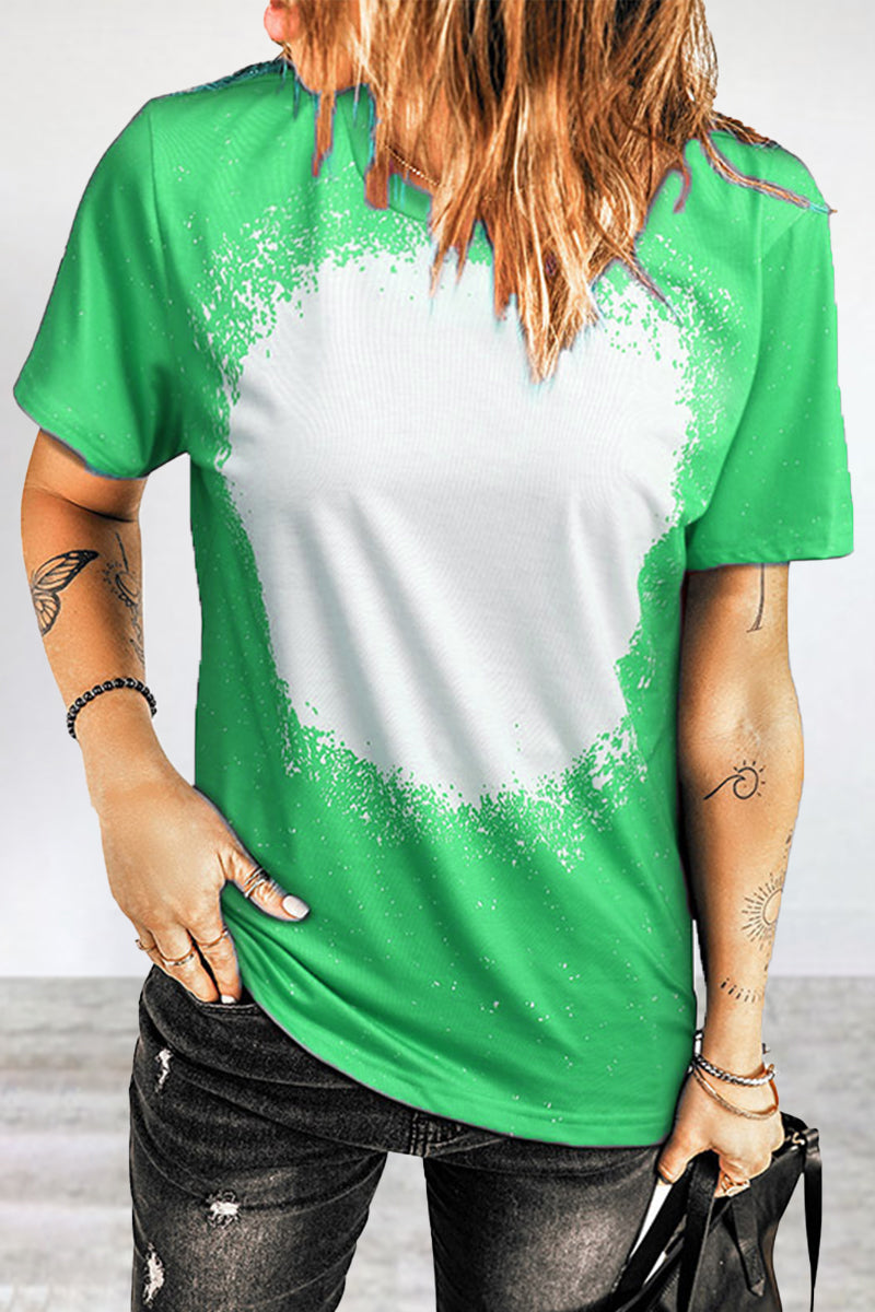 Camisetas informales con cuello redondo y estampado patchwork (6 colores)