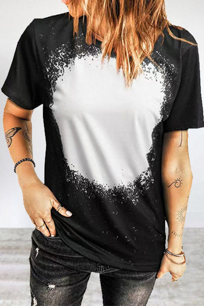 Camisetas informales con cuello redondo y estampado patchwork (6 colores)
