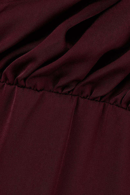 Vestidos de celebridades con cuello alto, línea A, sencillos y sólidos con cremallera (6 colores)
