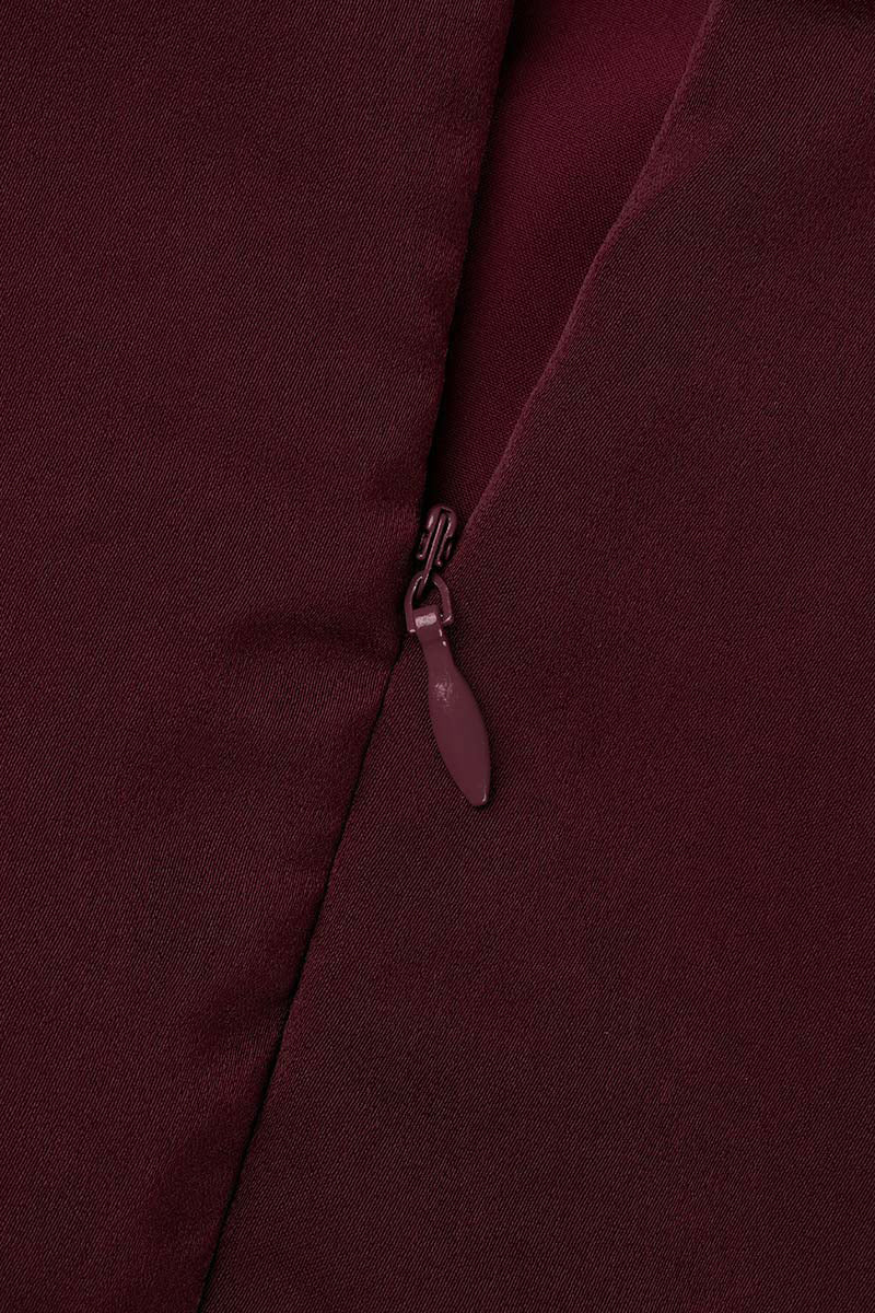 Vestidos de celebridades con cuello alto, línea A, sencillos y sólidos con cremallera (6 colores)