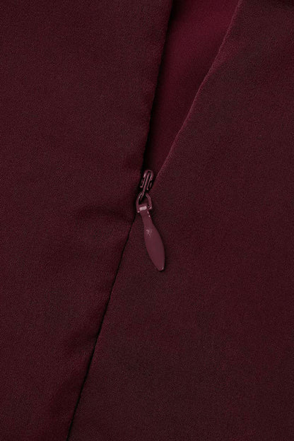 Vestidos de celebridades con cuello alto, línea A, sencillos y sólidos con cremallera (6 colores)