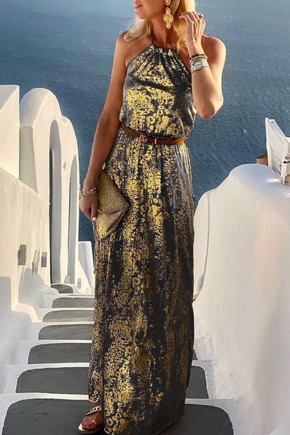 Elegante vestido de fiesta sin espalda y sin cinturón, estilo halter, corte A (6 colores)