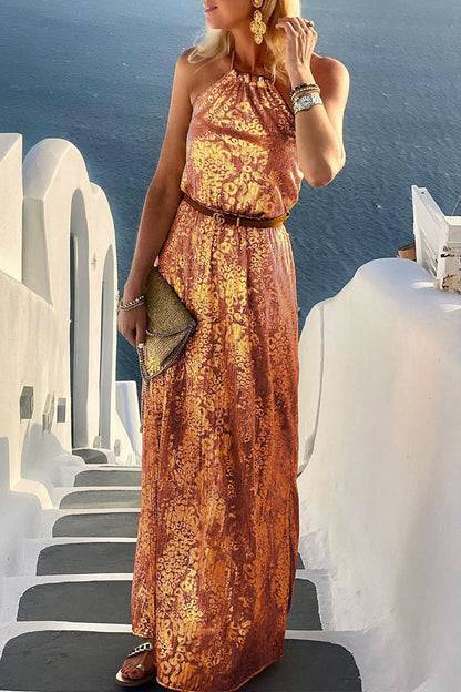 Elegante vestido de fiesta sin espalda y sin cinturón, estilo halter, corte A (6 colores)