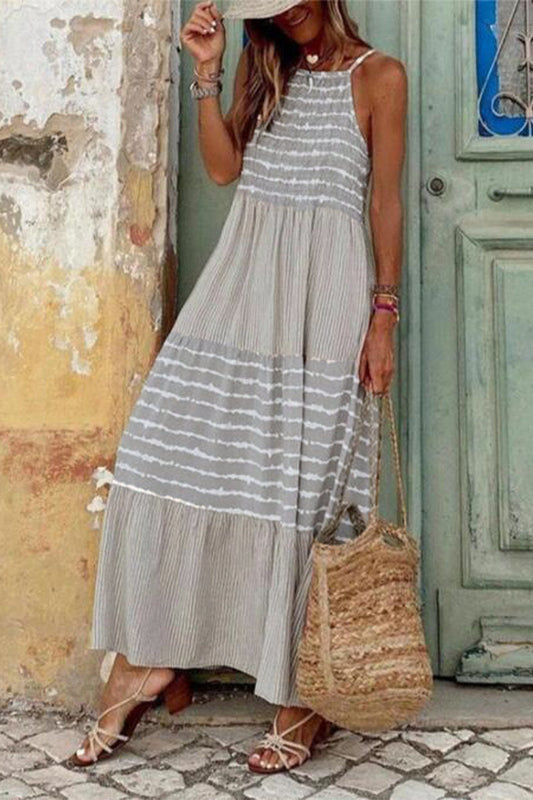 Vestidos rectos con tirantes finos y estampado casual de patchwork