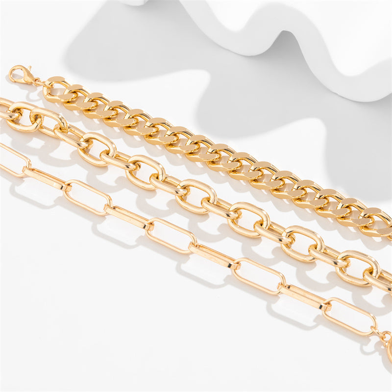 Pulseras de perlas con cadenas de patchwork informales