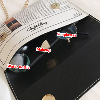 Bolsos casuales con estampado diario de patchwork y cadenas
