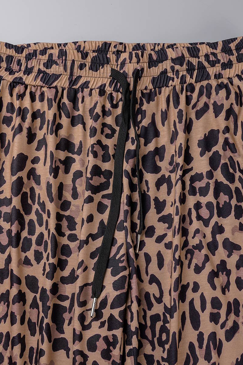 Pantalones casuales holgados con estampado de leopardo y patchwork (4 colores)