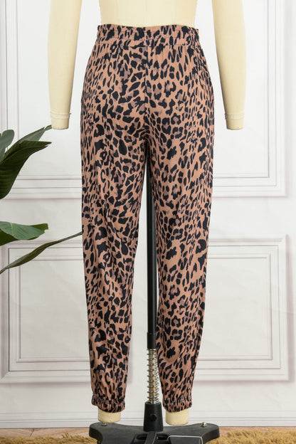Pantalones casuales holgados con estampado de leopardo y patchwork (4 colores)