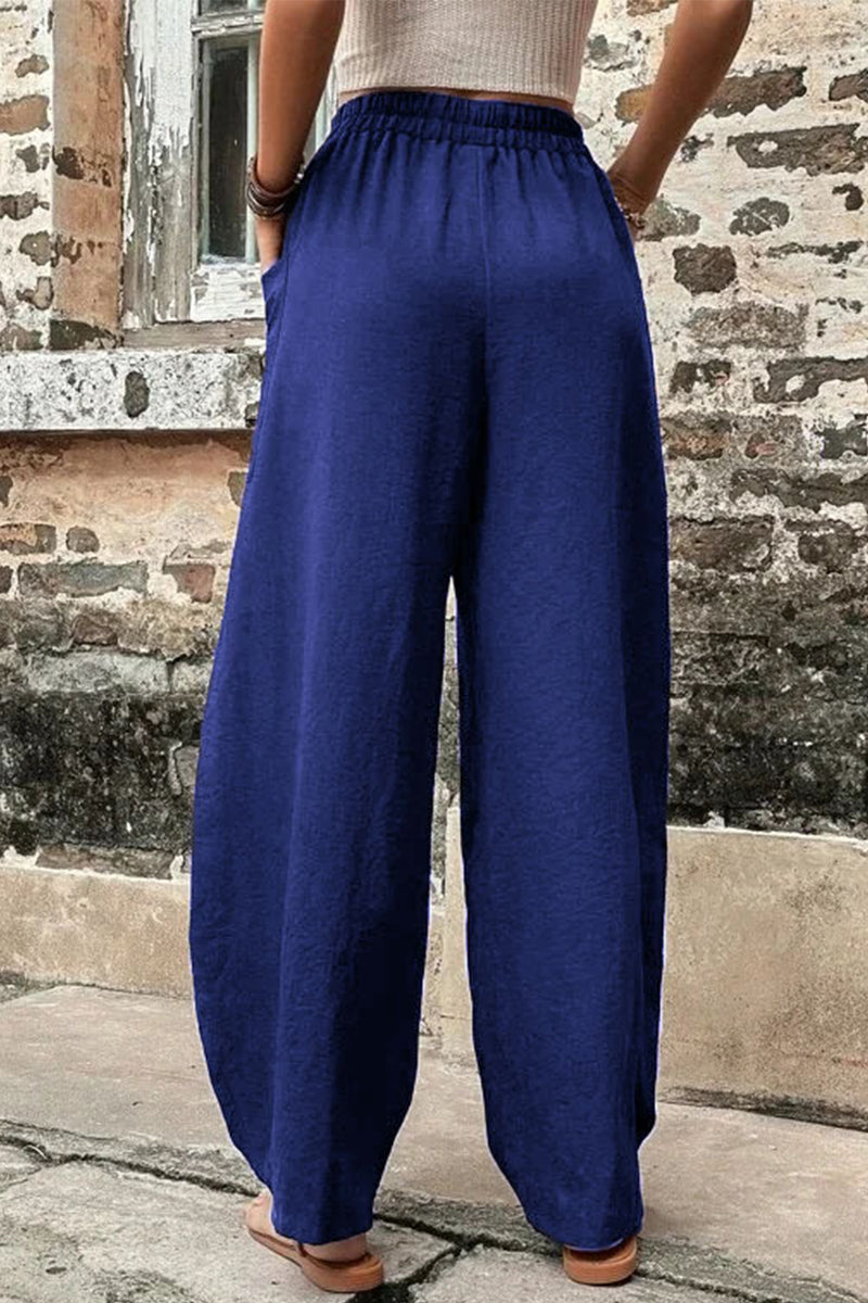 Pantalones Harlan holgados de cintura alta con bolsillos lisos para uso diario (11 colores)