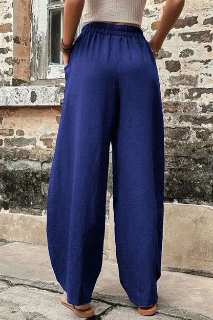 Pantalones Harlan holgados de cintura alta con bolsillos lisos para uso diario (11 colores)