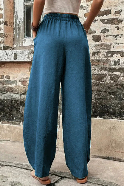 Pantalones Harlan holgados de cintura alta con bolsillos lisos para uso diario (11 colores)