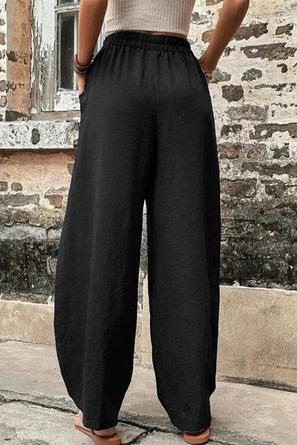 Pantalones Harlan holgados de cintura alta con bolsillos lisos para uso diario (11 colores)