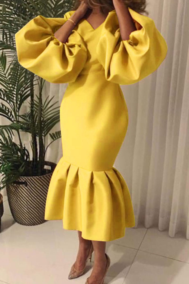 Vestido de noche sexy, liso, básico, con escote en V (6 colores)