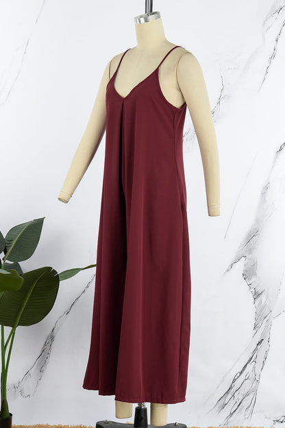 Monos casuales sueltos de color liso con cuello en V (6 colores)
