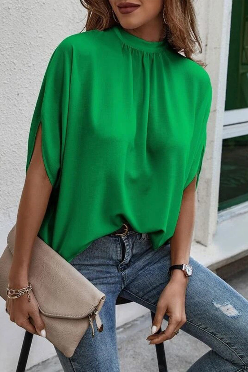 Blusas elegantes con cuello redondo y estampado de patchwork (10 colores)