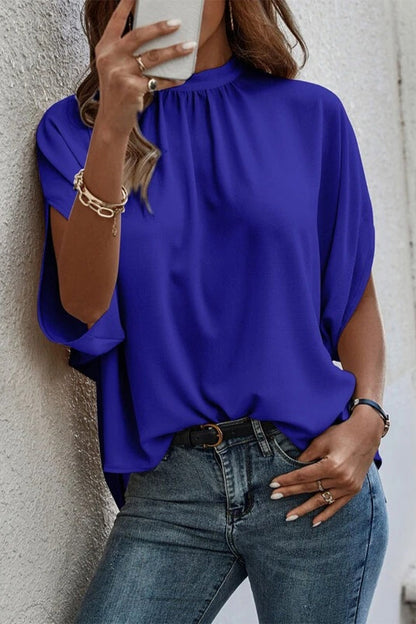 Blusas elegantes con cuello redondo y estampado de patchwork (10 colores)