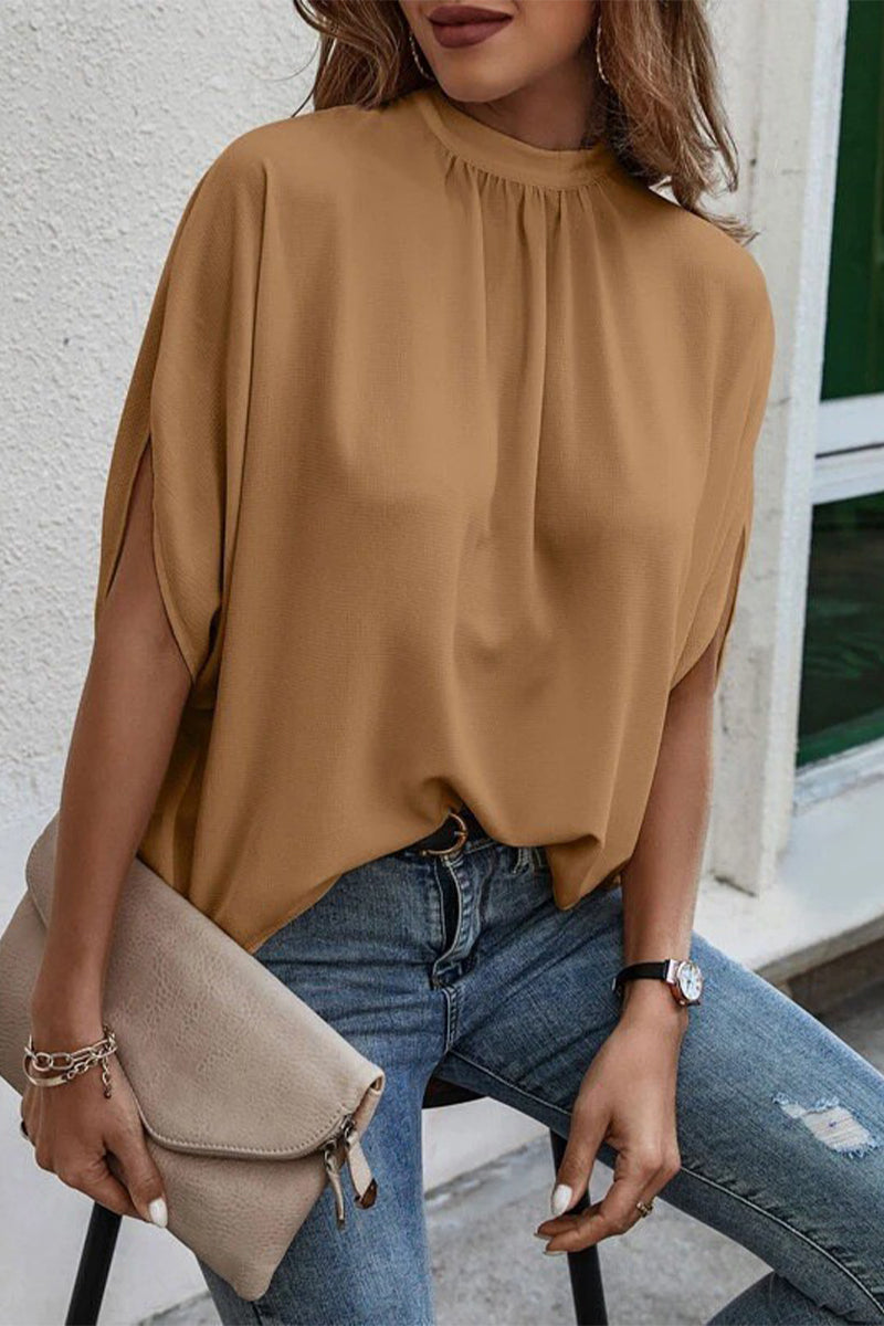Blusas elegantes con cuello redondo y estampado de patchwork (10 colores)