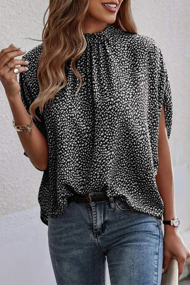 Blusas elegantes con cuello redondo y estampado de patchwork (10 colores)