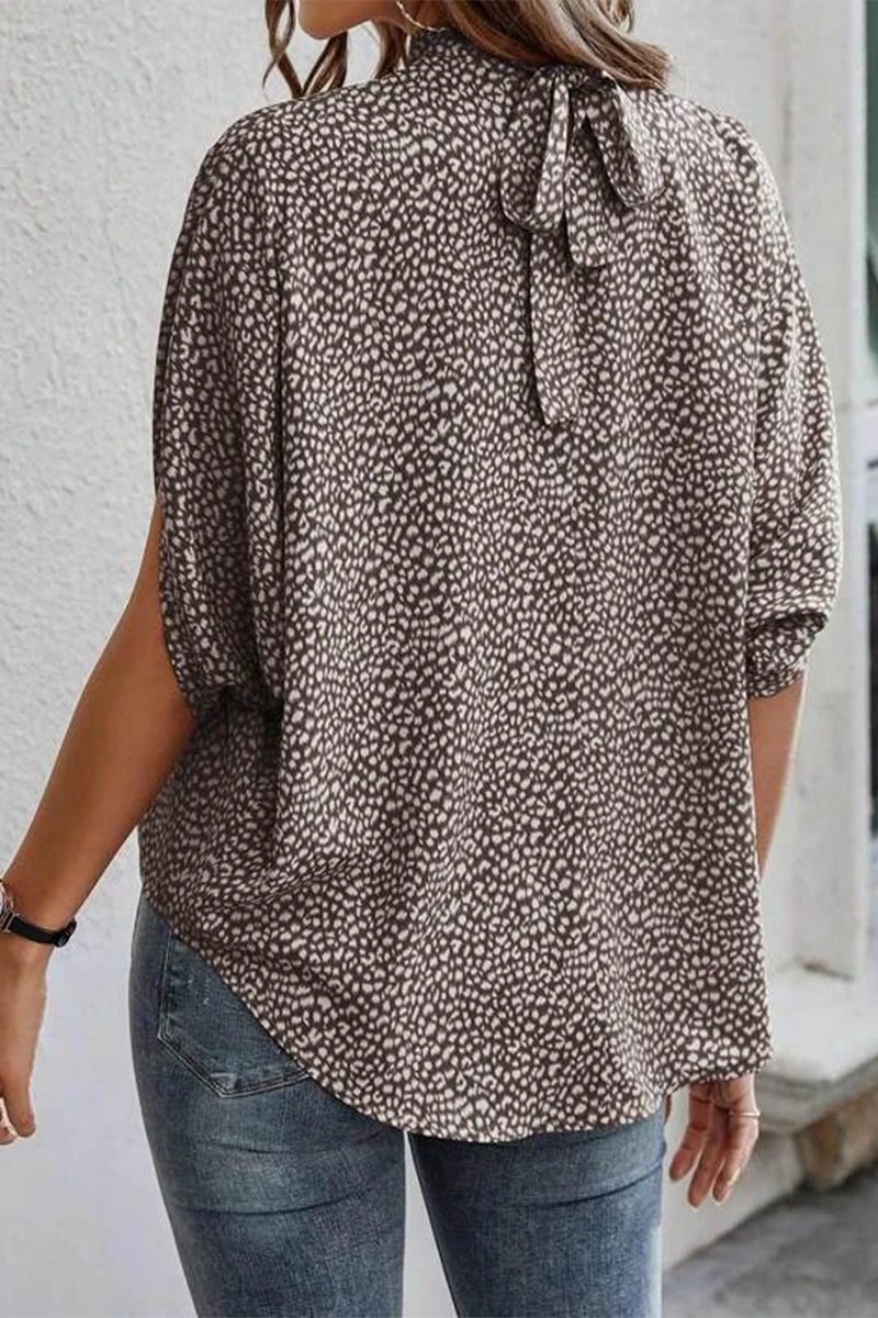 Blusas elegantes con cuello redondo y estampado de patchwork (10 colores)