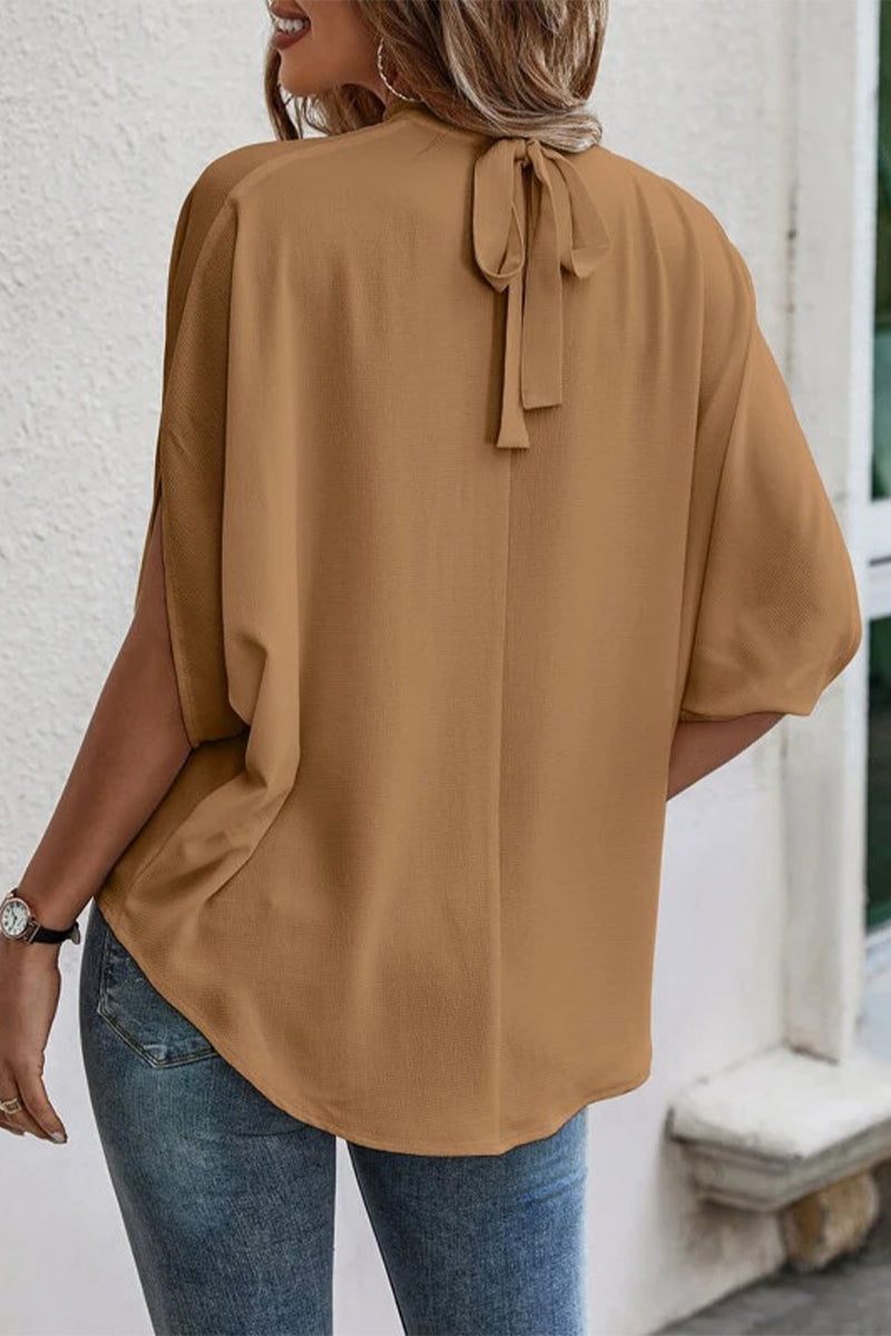 Blusas elegantes con cuello redondo y estampado de patchwork (10 colores)
