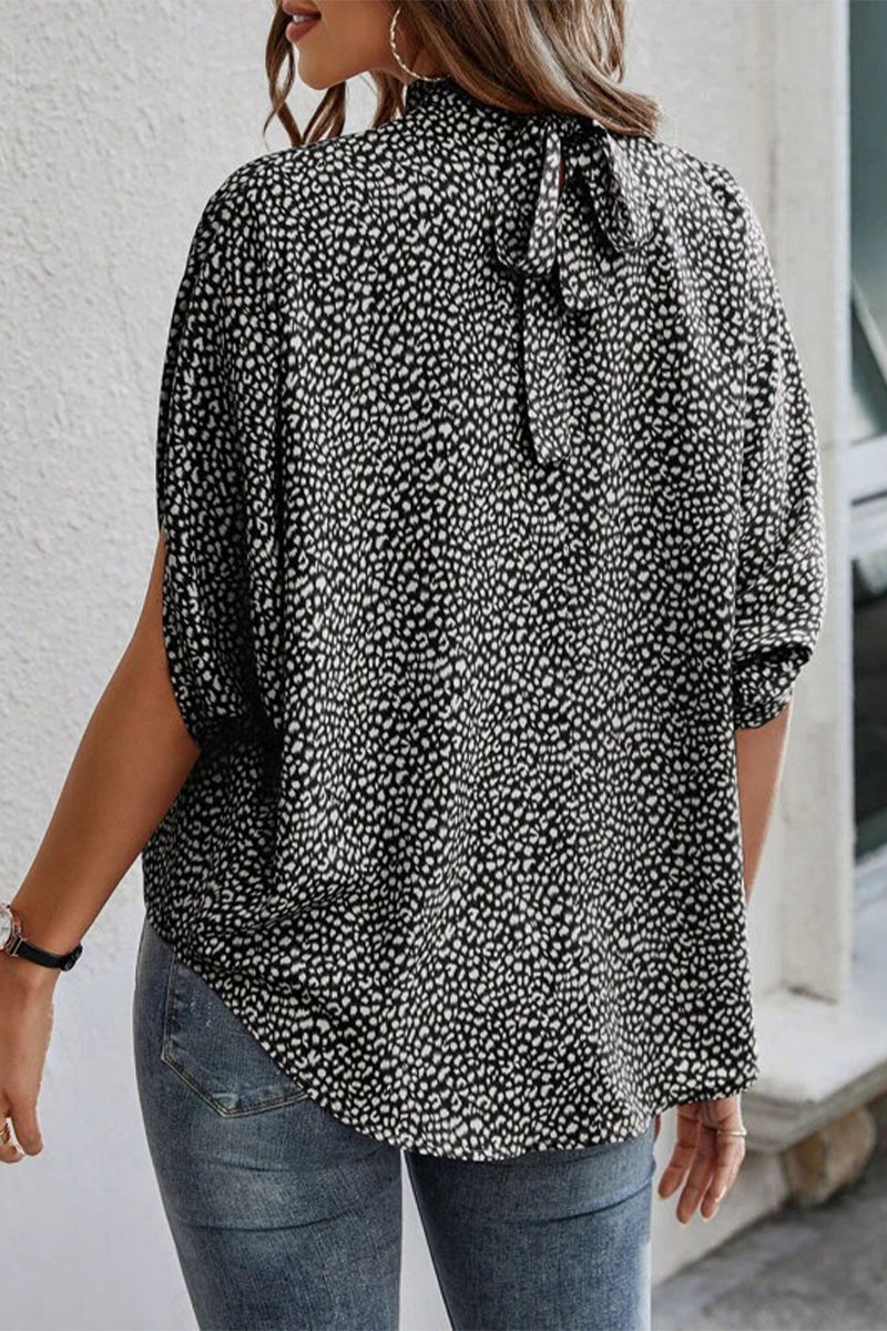 Blusas elegantes con cuello redondo y estampado de patchwork (10 colores)