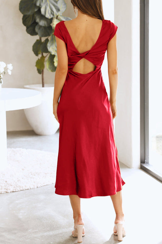 Vestidos elegantes de celebridades con corte A en color liso, ahuecados y lisos.