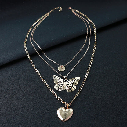 Collares casuales de patchwork con mariposas sólidas