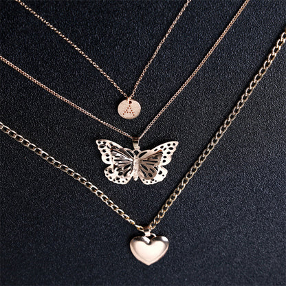 Collares casuales de patchwork con mariposas sólidas
