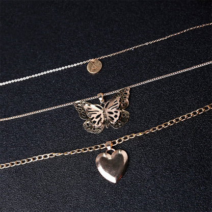 Collares casuales de patchwork con mariposas sólidas