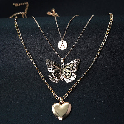 Collares casuales de patchwork con mariposas sólidas