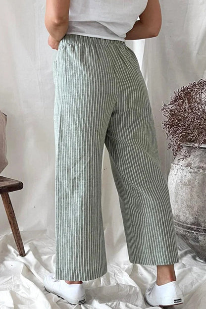 Pantalones casuales rectos y holgados con bolsillos lisos (3 colores)