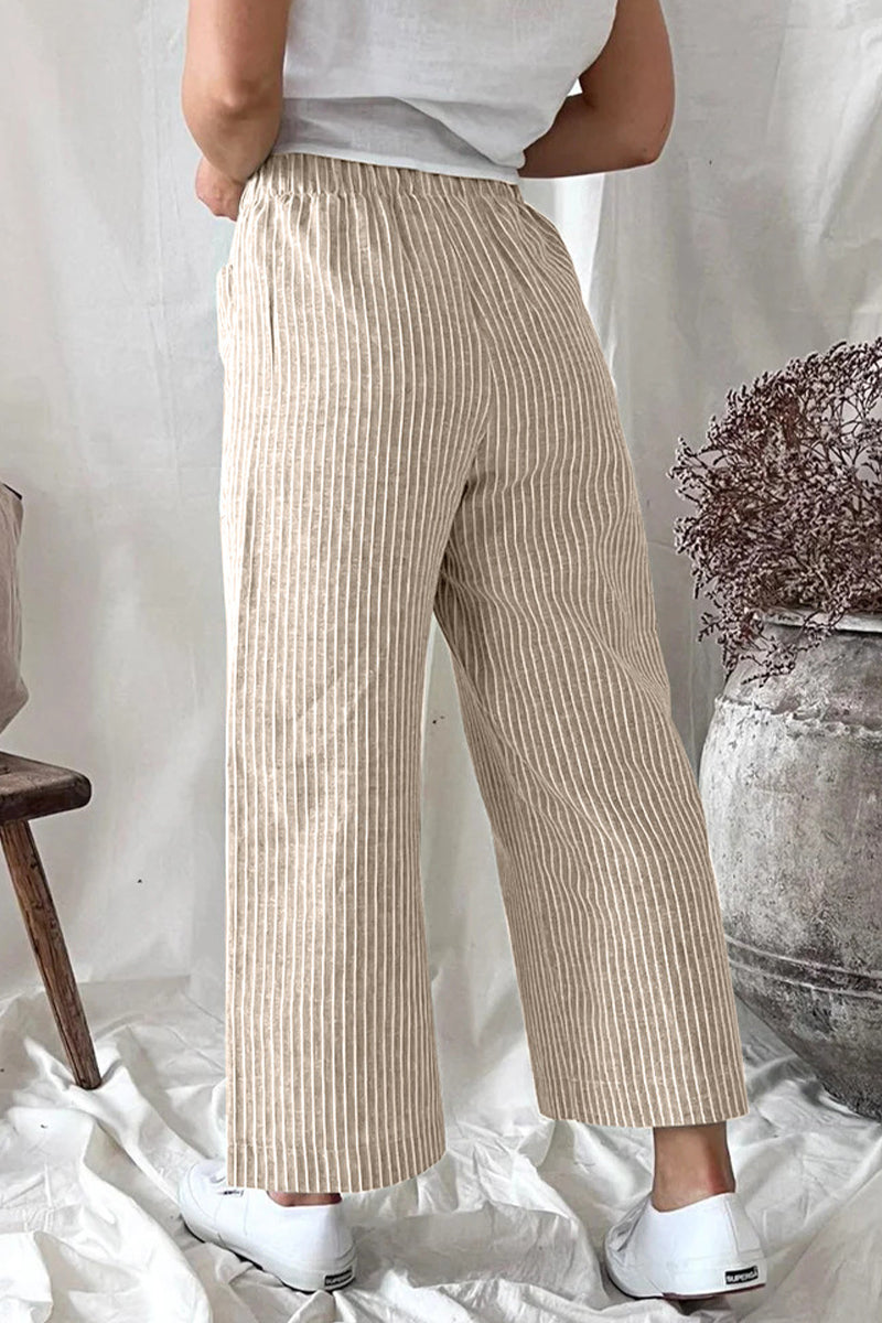 Pantalones casuales rectos y holgados con bolsillos lisos (3 colores)