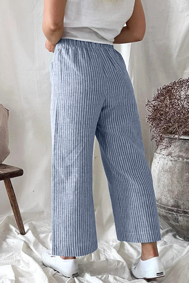 Pantalones casuales rectos y holgados con bolsillos lisos (3 colores)