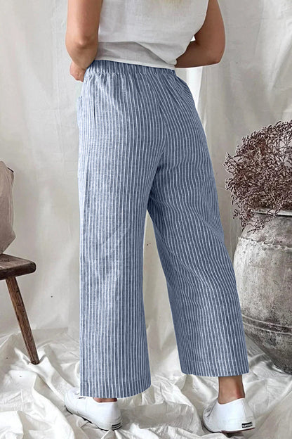 Pantalones casuales rectos y holgados con bolsillos lisos (3 colores)