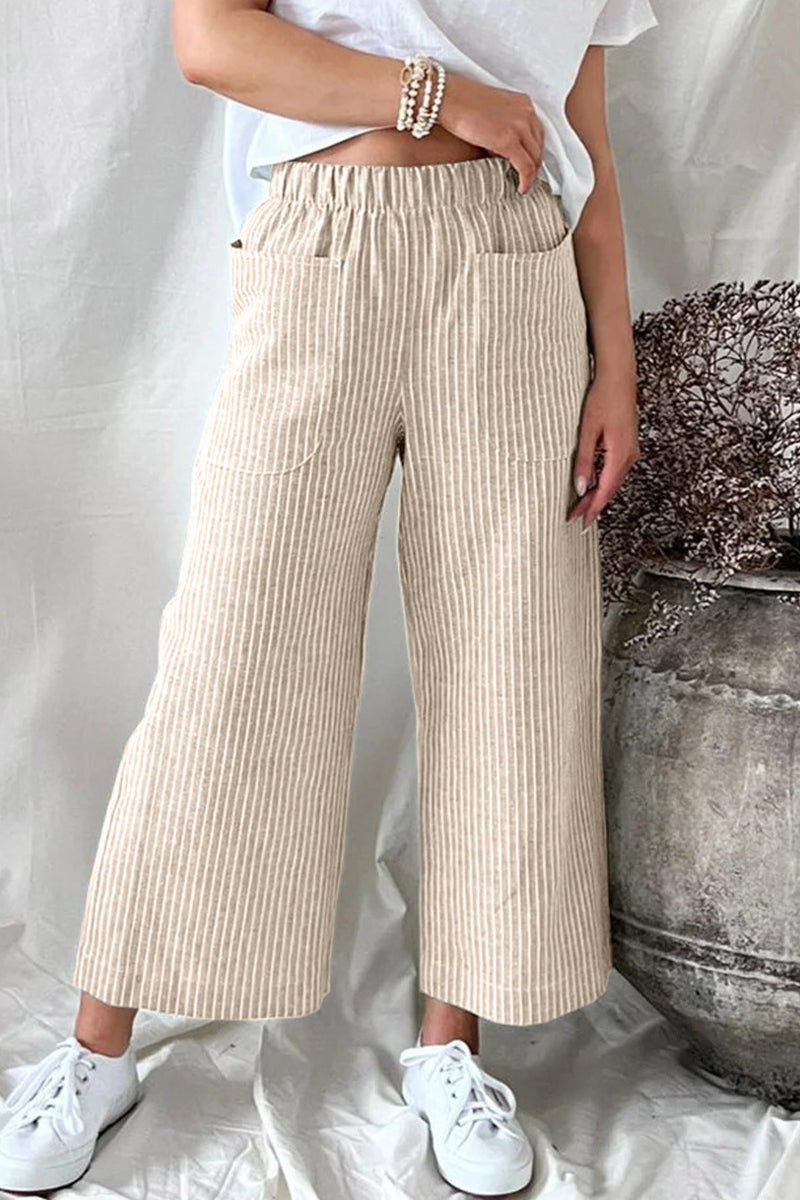 Pantalones casuales rectos y holgados con bolsillos lisos (3 colores)