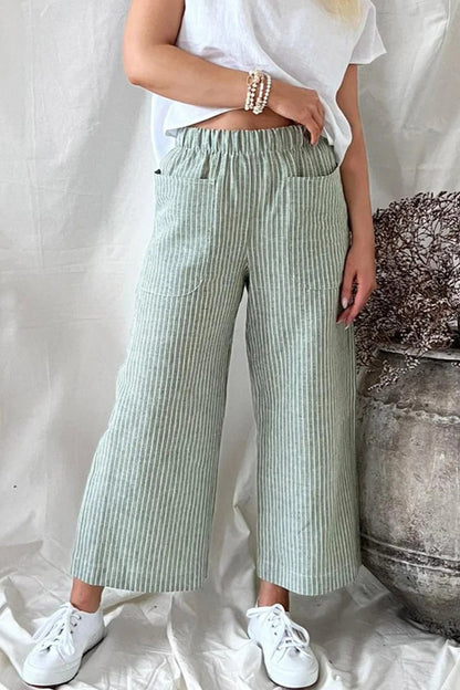 Pantalones casuales rectos y holgados con bolsillos lisos (3 colores)