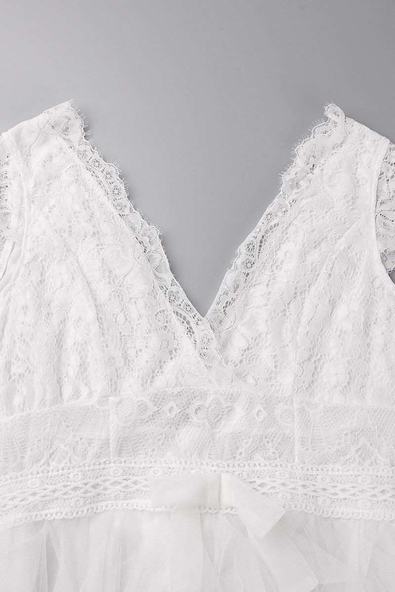 Vestido elegante de malla lisa con escote en V irregular (3 colores)
