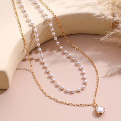 Casual Daily Patchwork Pearl Necklaces