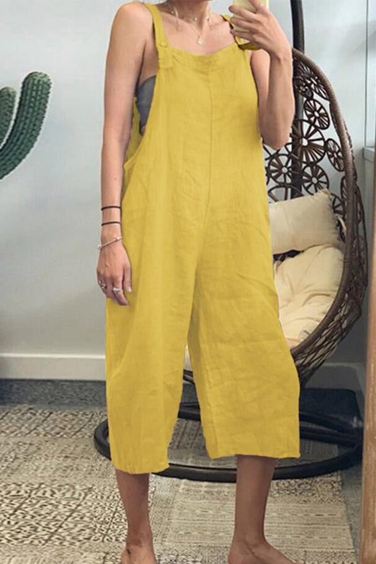 Mono holgado informal sencillo con cuello cuadrado y parches lisos (6 colores)