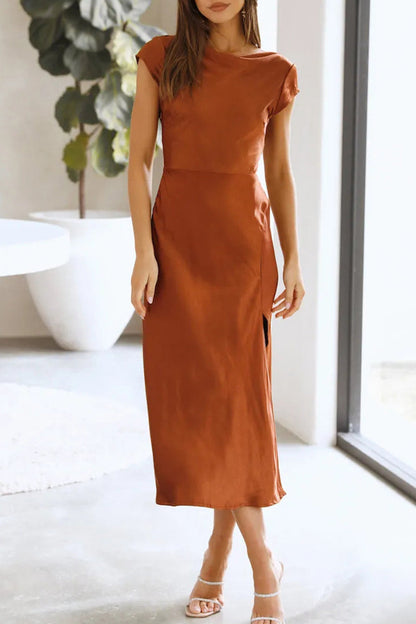 Vestidos de princesa elegantes de celebridades con cuello asimétrico, espalda descubierta y liso