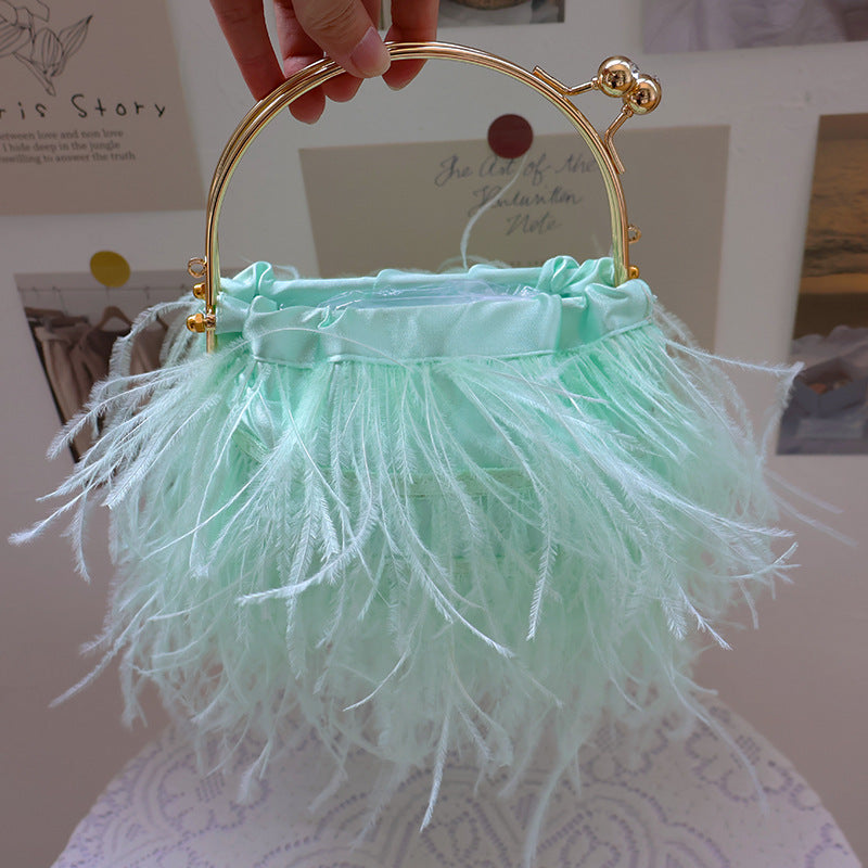 Bolsos casuales de fiesta diarios con parches sólidos y plumas