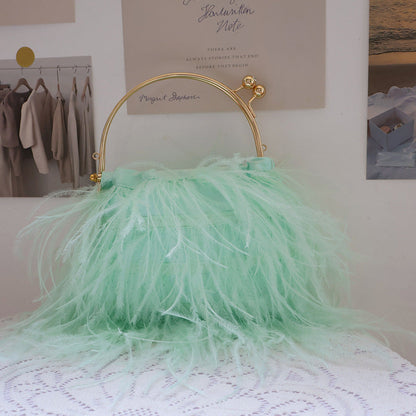Bolsos casuales de fiesta diarios con parches sólidos y plumas