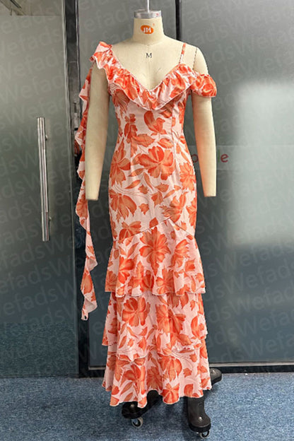 Vestido elegante y dulce con cuello en V, sin mangas y estampado de patchwork