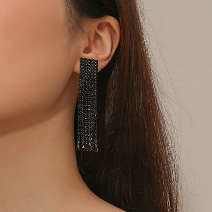 Pendientes de borlas geométricas de simplicidad vintage